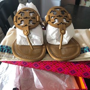 Tory Burch Miller sandals size 9 sand patent